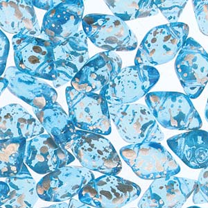 Matubo Gemduo - Aqua Silver Splash 8x5mm