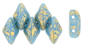 Matubo Gemduo - Gold Splash Blue Turquoise 8x5mm, 10 gram