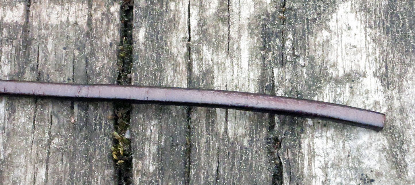 Läderband platt bred - Mörkbrun med svart kant 3mm, 20 cm