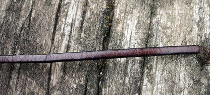 Läderband platt bred - Mörkbrun med svart kant 3mm, 20 cm