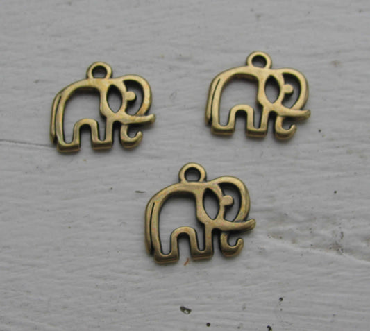 Berlock/hänge bronsfärgad - Elefant, 3- pack