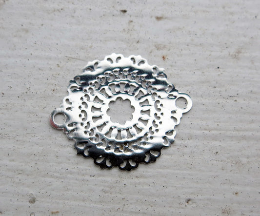 Connector Silverfärgad - Mandala 23x18mm