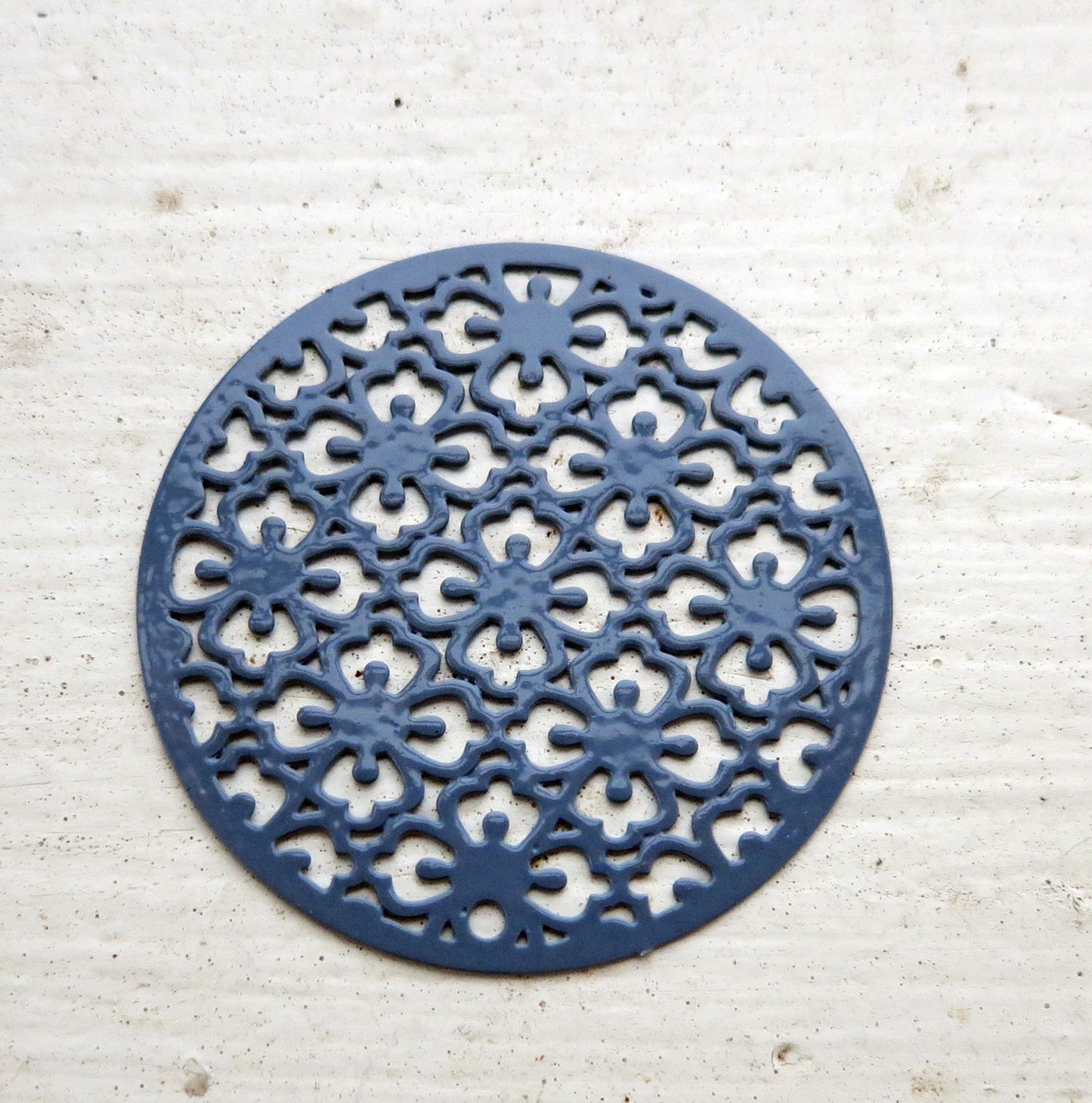 Connector / Hänge Grå - Mandala med blommor 30mm