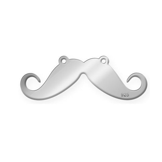 Berlock Connector 925 Silver 24K Gold - Mustasch, 30mm