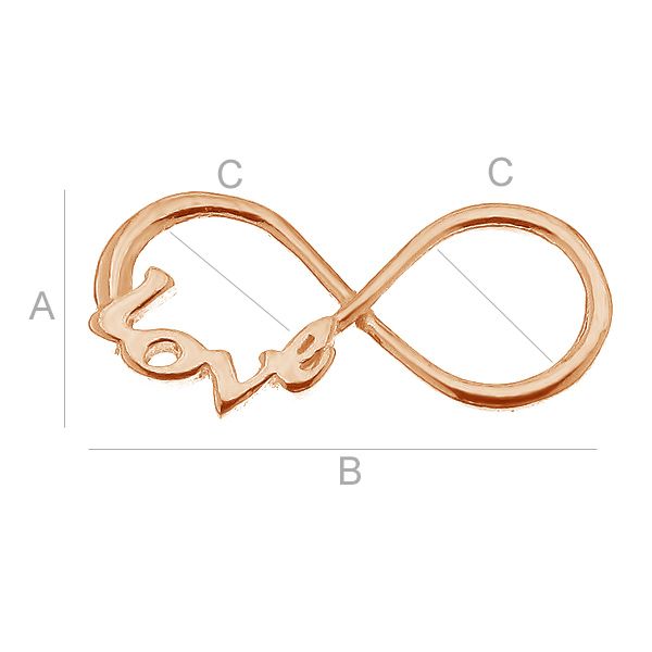 Connector 925 Silver 18K Rose Gold - Evighetstecken Infinity love