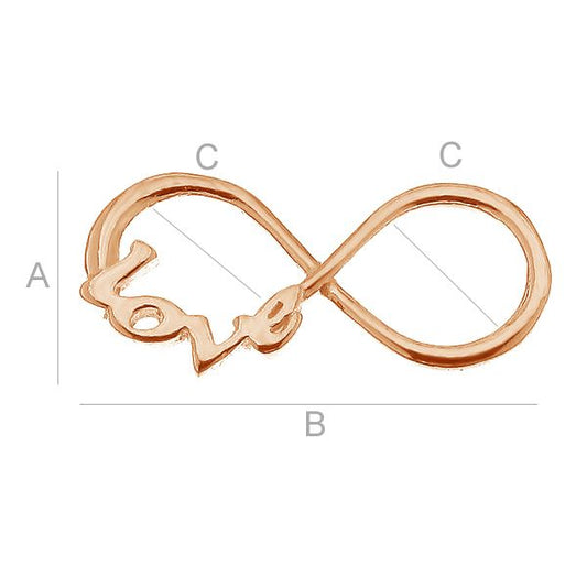 Connector 925 Silver 18K Rose Gold - Evighetstecken Infinity love