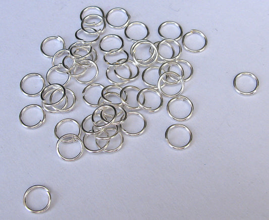 Bindringar ljustsilver  - 6mm, 50- pack