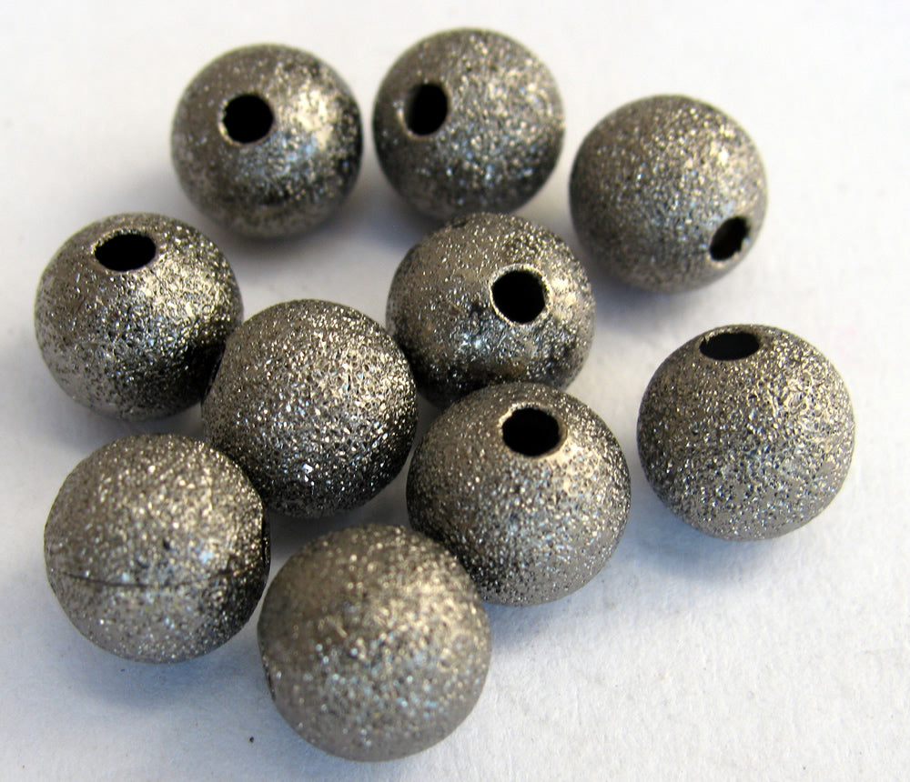 Stardust pärlor - Gunmetall, 8mm, 10- pack