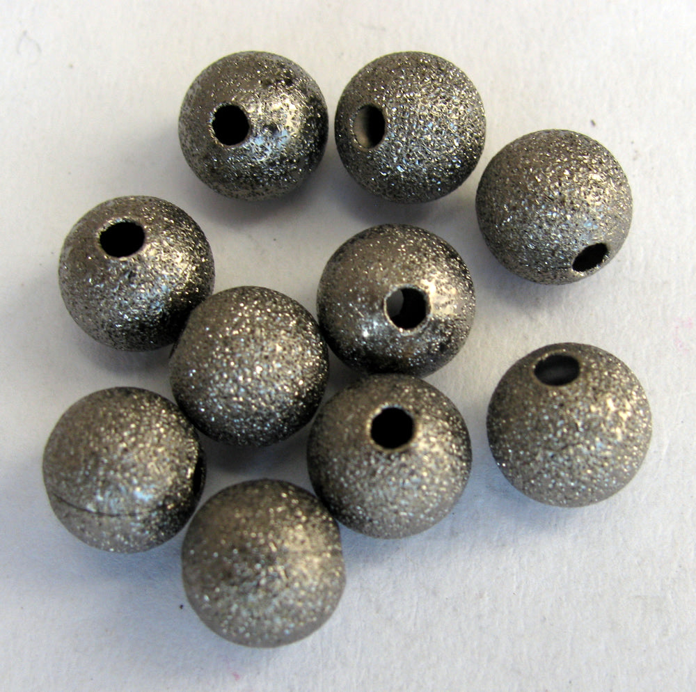 Stardust pärlor - Gunmetall, 8mm, 10- pack