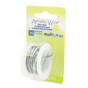 Artistic Wire 20 Ga - Multicolor Silver/Gold/Black, 1 rulle