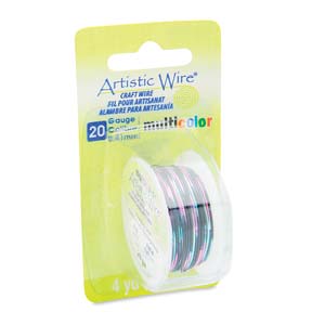 Artistic Wire 20 Ga - Multicolor Pink/Black/Green, 1 rulle