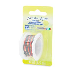 Artistic Wire 22 Ga - Multicolor Red/Gold/Black, 1 rulle