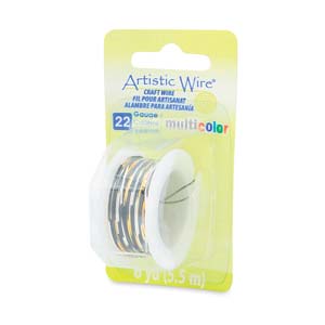 Artistic Wire 22 Ga - Multicolor Silver/Gold/Black, 1 rulle