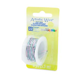 Artistic Wire 22 Ga - Multicolor Pink/Black/Green, 1 rulle