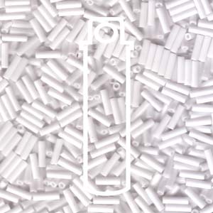 Miyuki Bugle Beads - Opaque White 6 mm