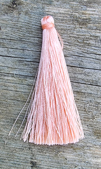 Hänge tassel polyester - Rosa 65mm 1 styck