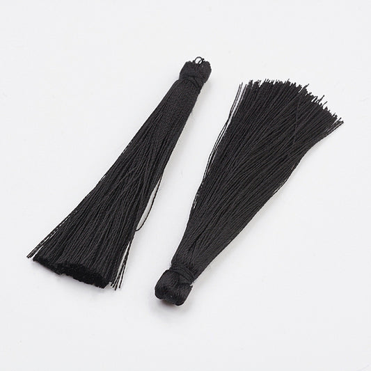 Hänge tassel polyester - Svart 65mm 1 styck