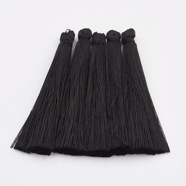 Hänge tassel polyester - Svart 65mm 1 styck