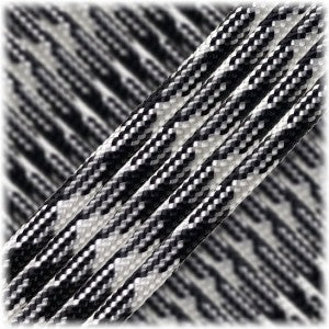 Paracord Type III 550, Black white #037 - 10 meter