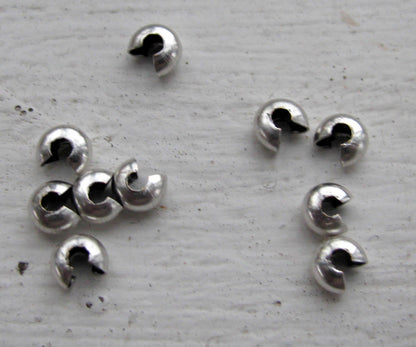 Klämtäckare silverfärgade - 4 mm 10- pack