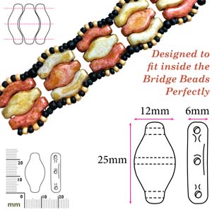 Navette Aluminium 6x12mm - 10 gram Glaspärlor