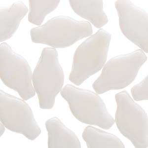 Navette - White Opaque Shimmer 6x12mm 10gram