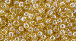 TOHO seed beads - Transparent Lustered Lt Topaz 8/0