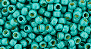 TOHO seed beads - PermaFinish Frosted Galvanized Turquoise 8/0