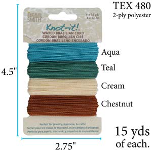 Knot-it  Waxed Brazilian cord -  Beach N´Sea 4 x 13,7 m