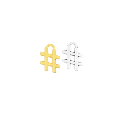 Berlock guldfärgad - Hashtag #, 3-pack