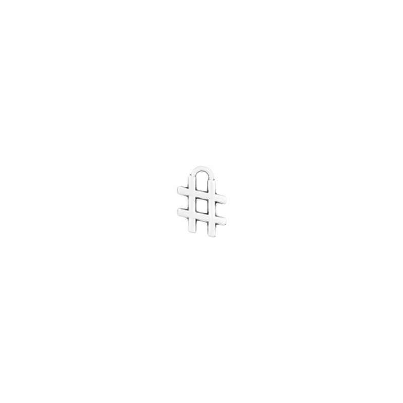 Berlock silverfärgad - Hashtag #, 3-pack