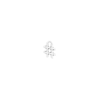 Berlock silverfärgad - Hashtag #, 3-pack