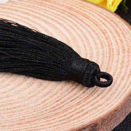 Hänge tassel polyester - Stor Svart 70-75mm 1 styck