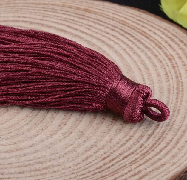 Hänge tassel polyester - Stor Vinröd 70-75mm 1 styck