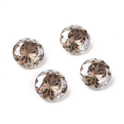 Kinesisk strass - Rund med blomma Satin 14mm 1 styck