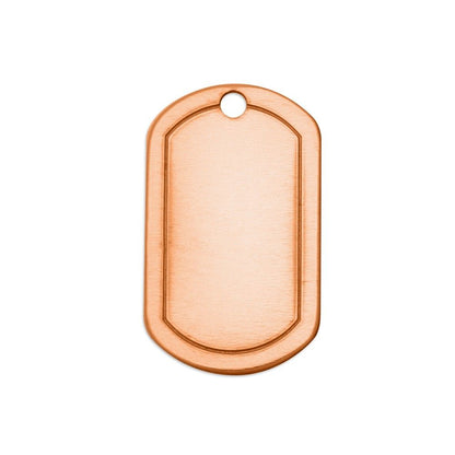 ImpressArt - Border Dog Tag, 1 1/4"- Premium Stamping Blanks Koppar, 18g 4 st