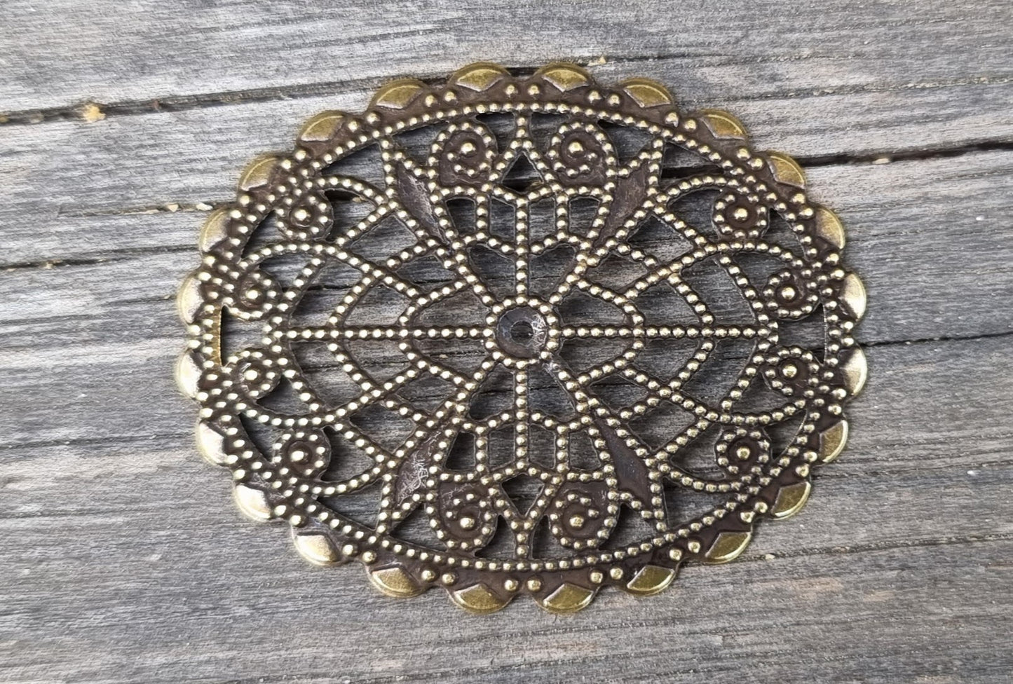 Connector Bronsfärgad - Filigree Oval 36x45mm 1 styck