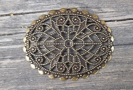 Connector Bronsfärgad - Filigree Oval 36x45mm 1 styck