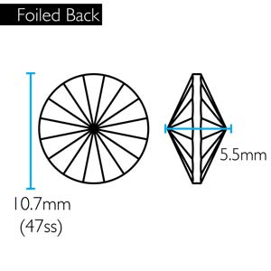 Preciosa Rivoli Maxima 47SS - Crystal 10,7mm