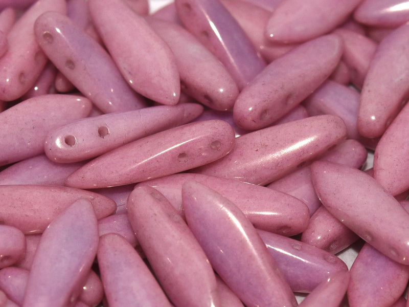 2-Hole Dagger - Chalk White Lila Luster 5x16mm, 10-pack Hilmas Pyssel