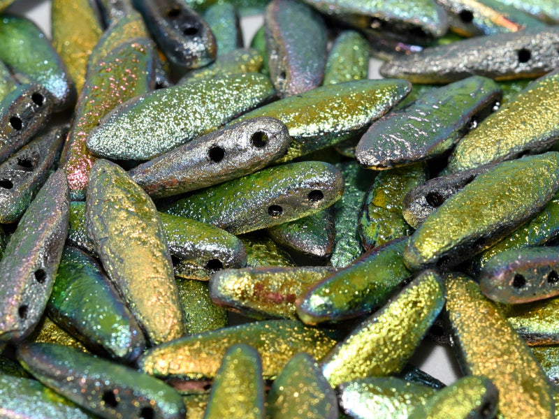 2-Hole Dagger - Etched Jet Full Vitrail 5x16mm, 10-Pack Hilmas Pyssel