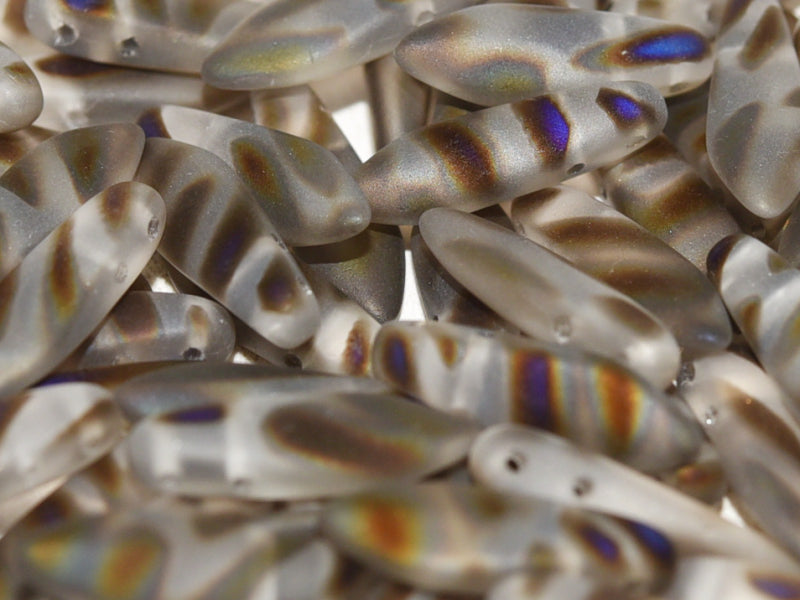 2-hole Dagger - Crystal Azuro Stripes Matt 5x16mm, 10-pack Hilmas Pyssel