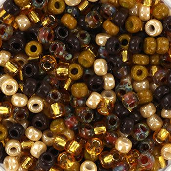 Miyuki seed beads - Vintage Brown Mix 8/0