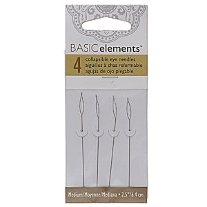 Pärlnålar Basic elements - Collapsible Eye needle Medium 4- pack