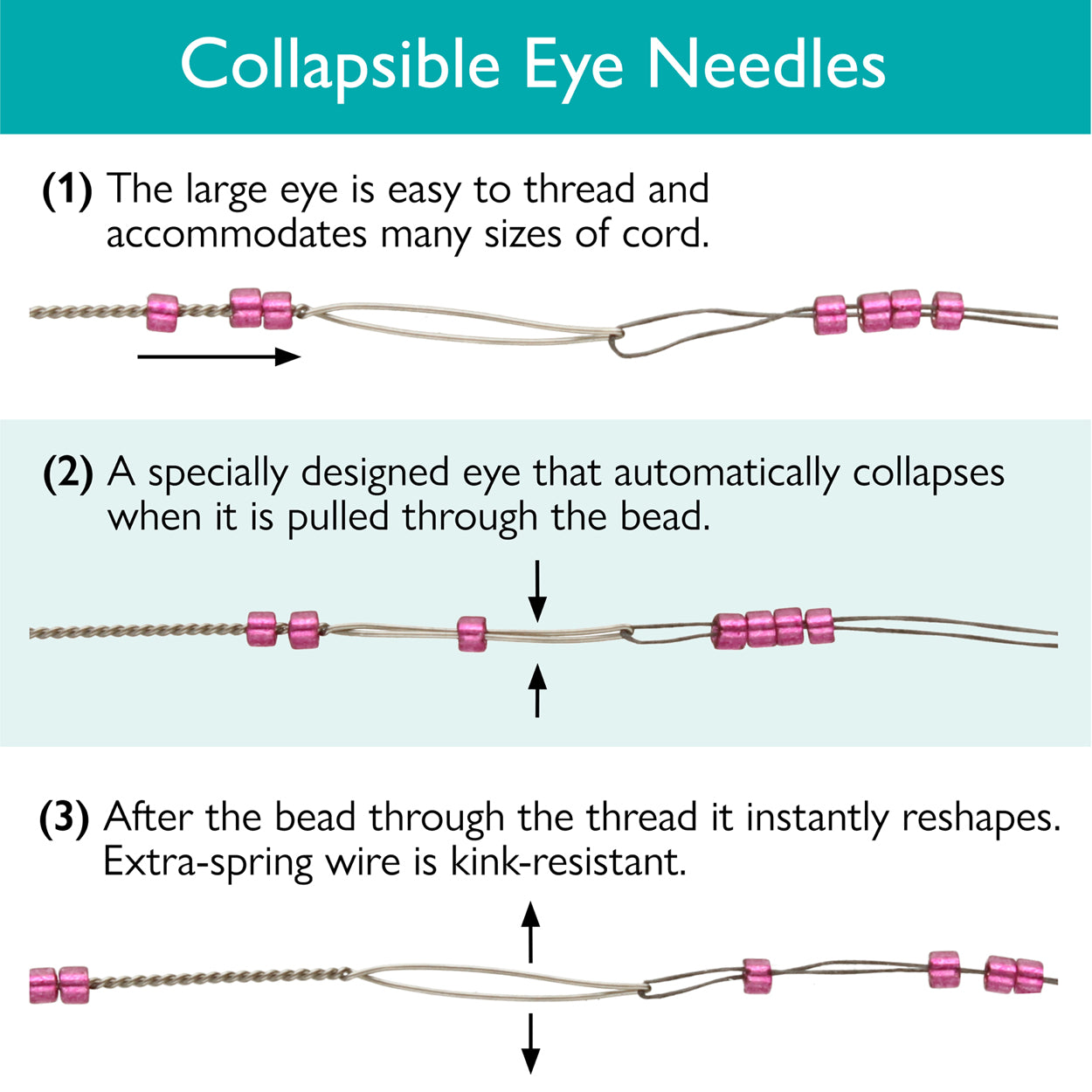 Pärlnålar - Collapsible Eye Needle Medium 4-pack