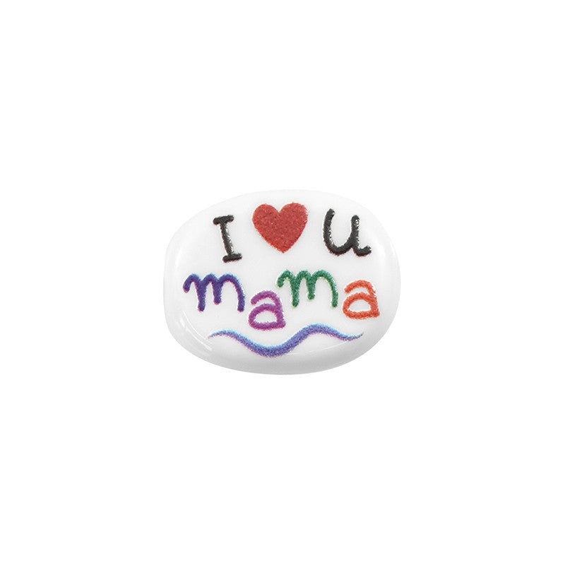 Pärla Akryl - Oval I Love U Mama 12x15mm