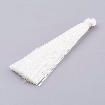 Hänge tassel polyester - Vit  65mm 1 styck