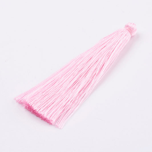 Hänge tassel polyester - Ljusrosa 65mm 1 styck