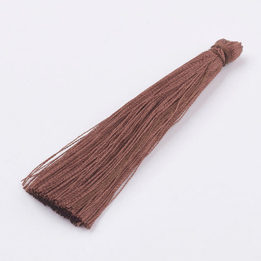 Hänge tassel polyester - Brun 65mm 1 styck