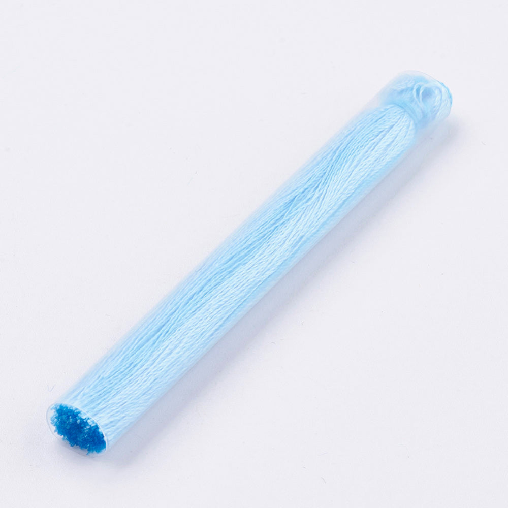 Hänge tassel polyester - Himmelsblå 65-74mm 1 styck